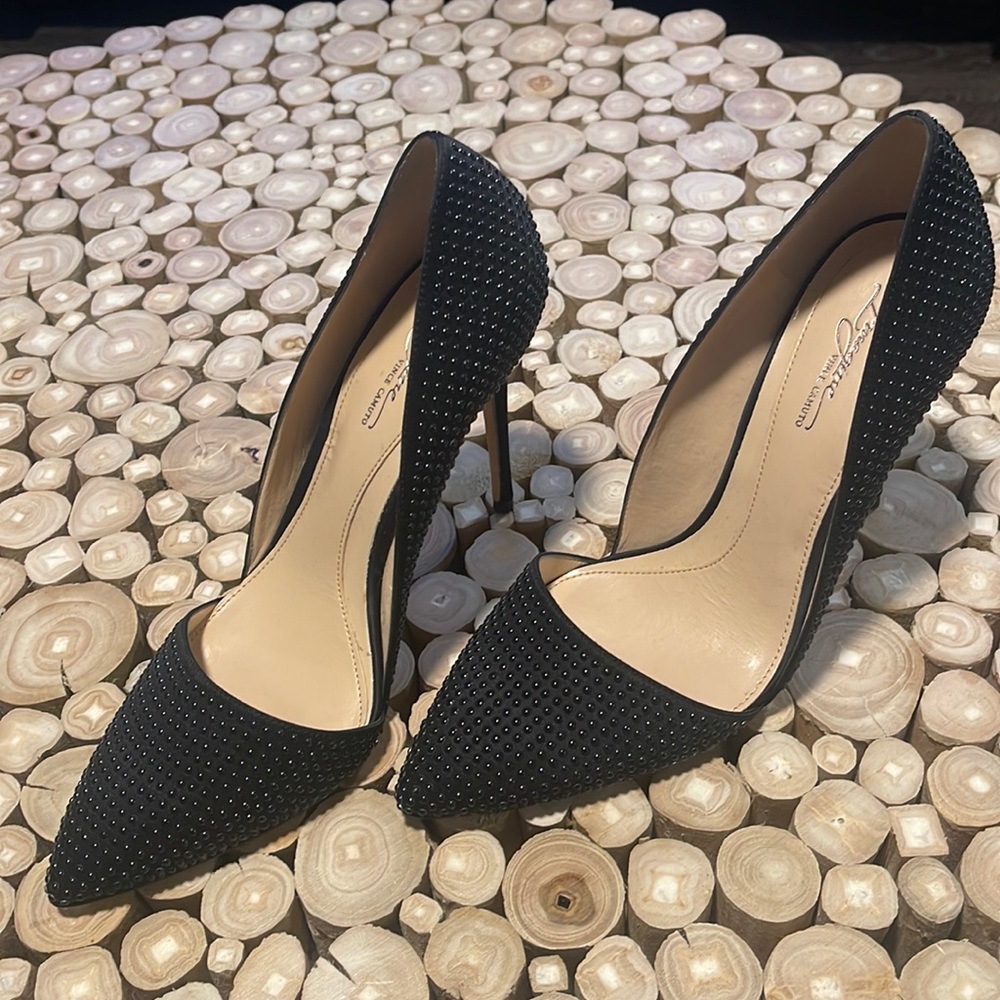 Vince Camuto imagine black studded heels worn for 2 occasions size 7